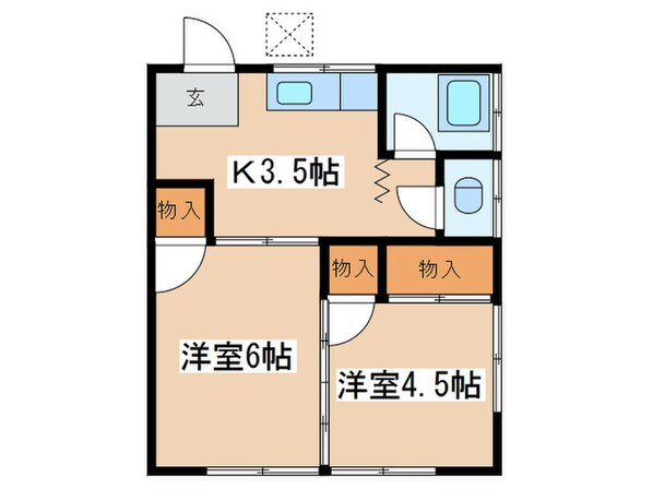 朝日ハイツの物件間取画像